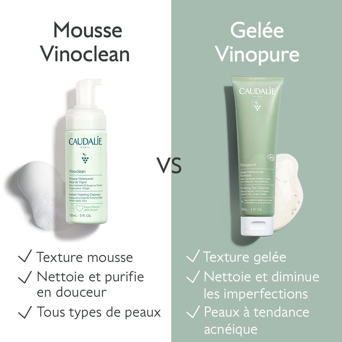 creme caudalie peau grasse vinoclean vs vinoperfect