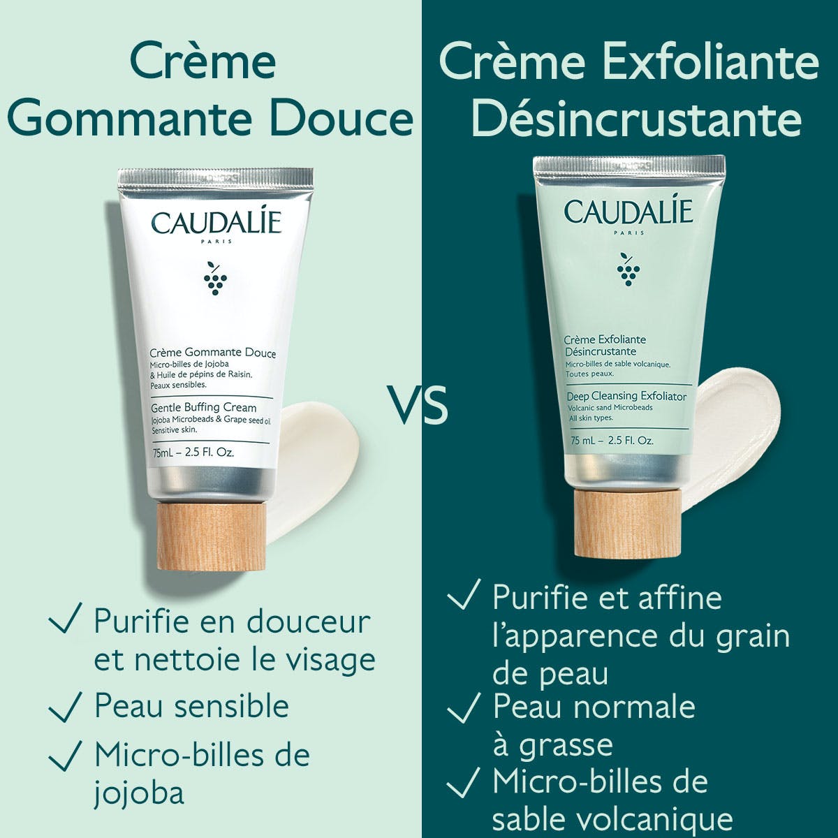 creme exfoliante caudalie gommante vs desincrustante