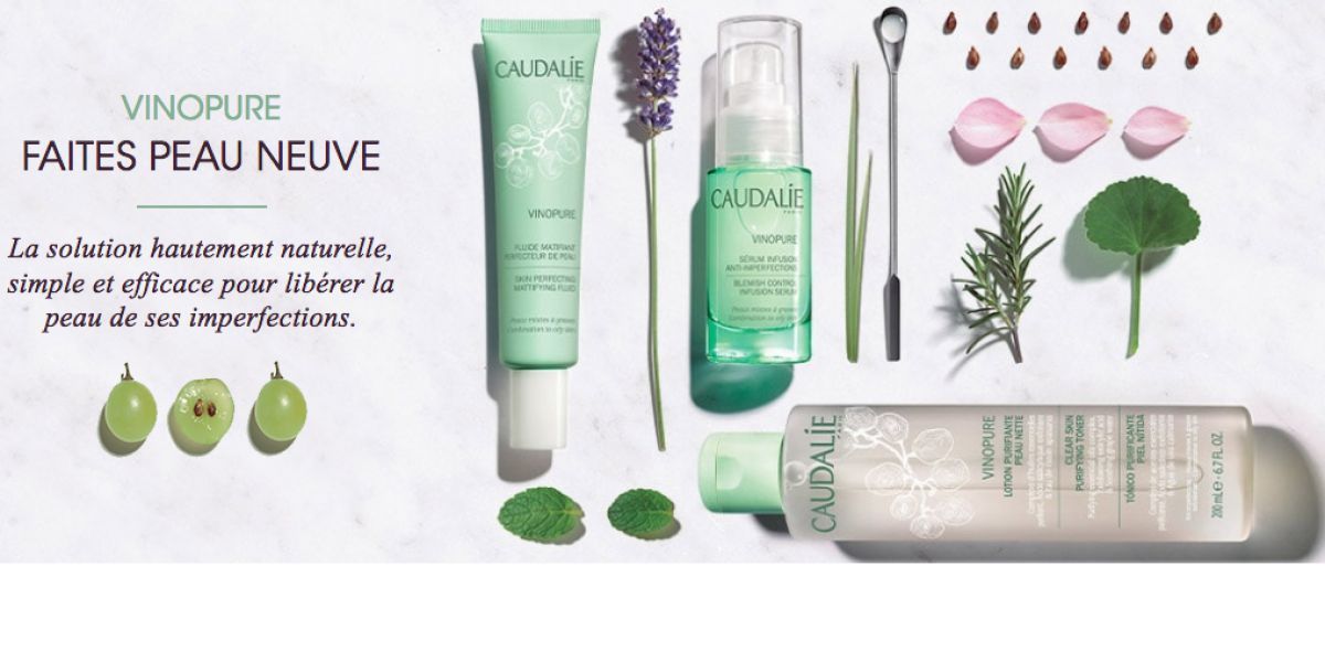 Innovation dans le traitement des peaux grasses: la routine Caudalie Vinopure