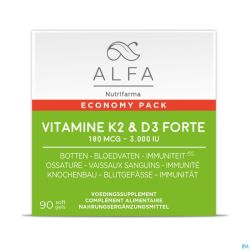 ALFA Vitamine K2 & D3 Forte Softcaps 90