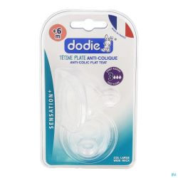 Dodie Tétine Plate Col Large Sil. Debit3 +6m