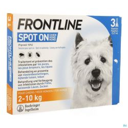 Frontline Spot On pour Chien de 2 à 10kg Pipettes 3x0,67ml