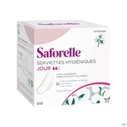 Saforelle Coton Protect Serviettes Hygièniques 10