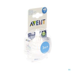 Avent Tétine Medium 3 Trous 2 Pièces