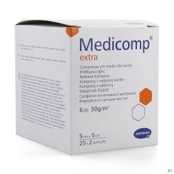 Medicomp Cp Ster Extra 6pl 5x5cm 30g 25x2
