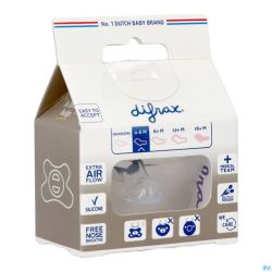 Difrax Sucette Dental 0-6m Uni/pure Gris/clay