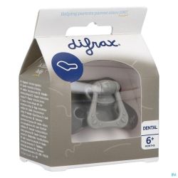 Difrax Sucette Dental 6+ M Uni/pure Gris/clay