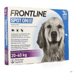 Frontline Spot On pour Chien de 20 à 40kg Pipettes 3x2,68ml