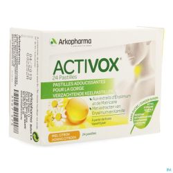 Activox Adouccissant Gorge Miel Citron Pastilles 24