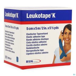 Leukotape K Bande Adh Elast Bleu 5,0cmx5m 1