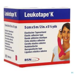 Leukotape K Bande Adh Elast Rose 5cmx5m 1