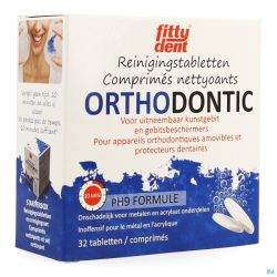 Fittydent Orthodontic Nettoyage Comprimés Effervescents 32