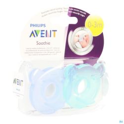 Avent Sucette Silicone Soothie 0-3 Mois 2 Pièces