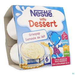 Nestle Baby Dessert Semoule Lait Pot 4x100g