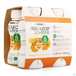 Resource 2.0 Fibre + Abricot 200 Ml 4 Pièce