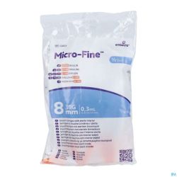 Microfine Seringue Insuline 0,3ml 30g 8mm 10