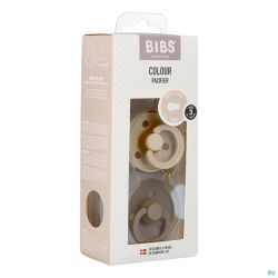 Bibs 3 Sucette Duo Vanilla&dark Oak
