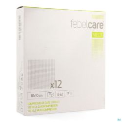 Febelcare Compresses de Gaze Sterile 10,0x10,0cm 12x1