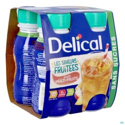 Delical Saveurs Multi-fruits S/sucre 4x200ml