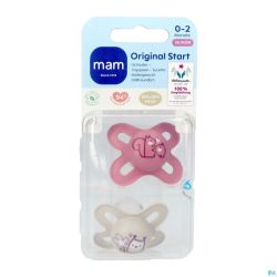 Mam Original Start Sucette Silic. Pure 0-2m Rose 2