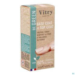 Vitry Vernis à ongles Be Green 2&1 Base & Top Coat 10ml