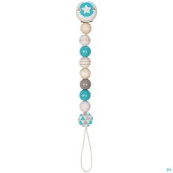 Heimess Attache Sucette Bois Etoile Bleu