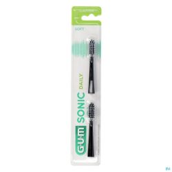 Gum Sonic Daily Brosse Dents Pile Tetesbrosse Noir