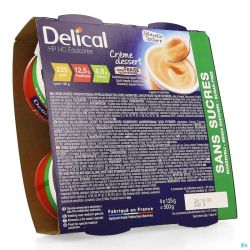 Delical Crème Dessert Hp-hc S/sucre Fraise 4x124g