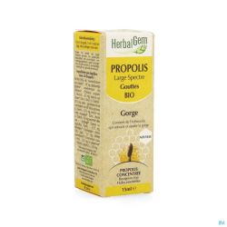 Herbalgem Propolis Large Spectrum Bio Flacon Gouttes 15ml