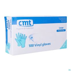 Cmt Gants Vinyle Bleu S/poudre l 100