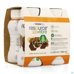 Resource 2.0 + Fibre Cafe 200 Ml 4 Pièce