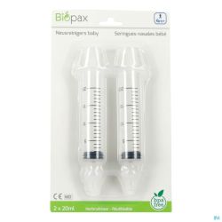 Biopax Seringue Nasale Bébé 4m+ 2x20ml + 2 Embouts