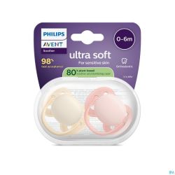 Philips Avent Sucette +0m Soft Rose/beige 2