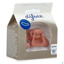 Difrax Sucette Dental 18+ M Uni/pure Brun/brick