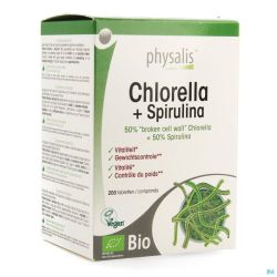 Physalis Chlorella + Spirulina Bio Comprimés 200