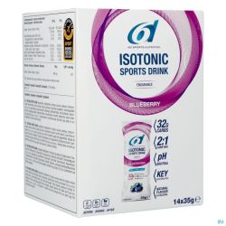 6d Isotonic Sports Drink Blueberry Poudre Sachets 14x35g