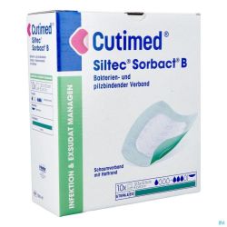 Cutimed Siltec Sorbact B 12,5x12,5cm 10