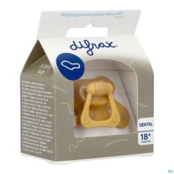 Difrax Sucette Dental +18m Uni/pure Jaune/honey
