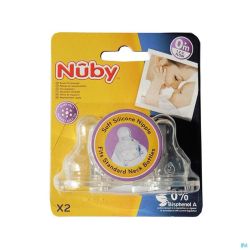 Nûby Tétine anti-colique pour biberon à col standard – débit variable 1.2.3  - 2p – 0m+