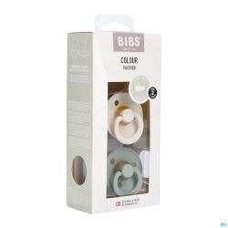 Bibs 2 Sucette Symmetric Duo Sage/ivory