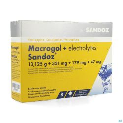 Macrogol + Electr Sandoz Pulv Goût Citron Sachets 8