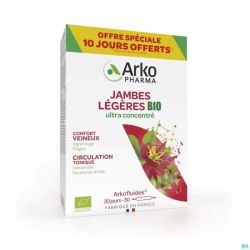 Arkofluides Jambes Legeres Bio Ampoules 20+10 Gratuit