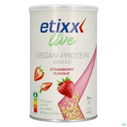 Etixx Live Vegan Protein Shake Strawberry Poudre 448g