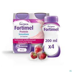Fortimel Protein 2.4kcal Fraise Frais 4x200ml