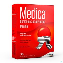 Medica Comprimés Gorge Menthol 36 Comprimés