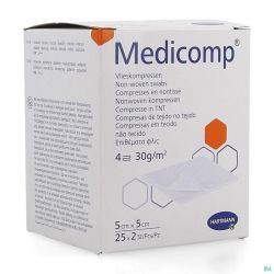 Medicomp Compresses Stériles 4 Plis 5x5cm 30g 25x2