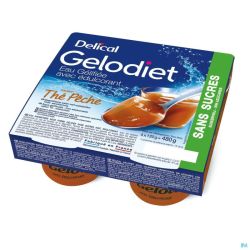 Gelodiet Eau Gel Edulcorant Thé Pêche 4x