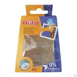 Nûby Tétine de remplacement SoftFlex™ - débit moyen - 2p - 3m+