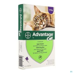 Advantage 80 pour Chats de Plus de 4kg 4x0,8ml