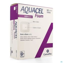 Aquacel Foam Adh 8x8cm 420804 10 Pièce